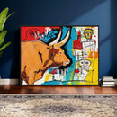 Basquiat Style Bull Graffiti Wall Art Canvas Print, Street by MyGreatCanvas | Canvas Wall Art Prints | Photo Prints & Wall Decor