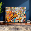 Basquiat Style Bull Graffiti Wall Art Canvas Print, Street by MyGreatCanvas | Canvas Wall Art Prints | Photo Prints & Wall Decor