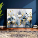 Large Abstract Flowers Wall Art Canvas Print – Gold and Blue by MyGreatCanvas | Canvas Wall Art Prints | Photo Prints & Wall Decor