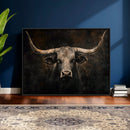 Vintage Longhorn Bull Wall Art Canvas Print – Rustic Western by MyGreatCanvas | Canvas Wall Art Prints | Photo Prints & Wall Decor