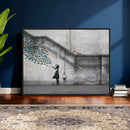 Banksy Girl with Butterflies Street Art Wall Art Canvas by MyGreatCanvas | Canvas Wall Art Prints | Photo Prints & Wall Decor