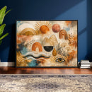Geometric Boho Abstract Wall Art Canvas Print, Orange Blue by MyGreatCanvas | Canvas Wall Art Prints | Photo Prints & Wall Decor