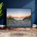 Sandy Dune Path Sunset Canvas Wall Art — Seagulls Beach by MyGreatCanvas | Canvas Wall Art Prints | Photo Prints & Wall Decor