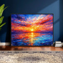 Colorful Knife Ocean Sunset Canvas — Orange Pink Teal by MyGreatCanvas | Canvas Wall Art Prints | Photo Prints & Wall Decor