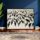 Longhorn Cattle Canvas Wall Art, Black White Stampede Ink by MyGreatCanvas | Canvas Wall Art Prints | Photo Prints & Wall Decor