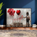 Girl Graffiti Wall Art Canvas Print, Red Balloon Heart by MyGreatCanvas | Canvas Wall Art Prints | Photo Prints & Wall Decor