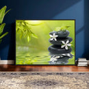 Plumeria Frangipani Black Stone Canvas | White Flower Spa by MyGreatCanvas | Canvas Wall Art Prints | Photo Prints & Wall Decor
