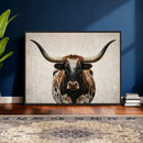 Texas Longhorn Canvas Wall Art Western Bull Desert Moody by MyGreatCanvas | Canvas Wall Art Prints | Photo Prints & Wall Decor
