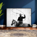 Cowboy Lasso Canvas Wall Art, Black White Western Horse by MyGreatCanvas | Canvas Wall Art Prints | Photo Prints & Wall Decor