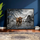 Texas Longhorn Canvas Wall Art, Rustic Farm Barn Bluebonnet by MyGreatCanvas | Canvas Wall Art Prints | Photo Prints & Wall Decor