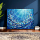 School of Fish Canvas Print | Blue Ocean Underwater Wall Art by MyGreatCanvas | Canvas Wall Art Prints | Photo Prints & Wall Decor