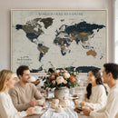 Custom Push Pin World Map Wall Art Canvas Print –