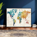 Watercolor World Map Canvas Wall Art Print – Abstract by MyGreatCanvas | Canvas Wall Art Prints | Photo Prints & Wall Decor