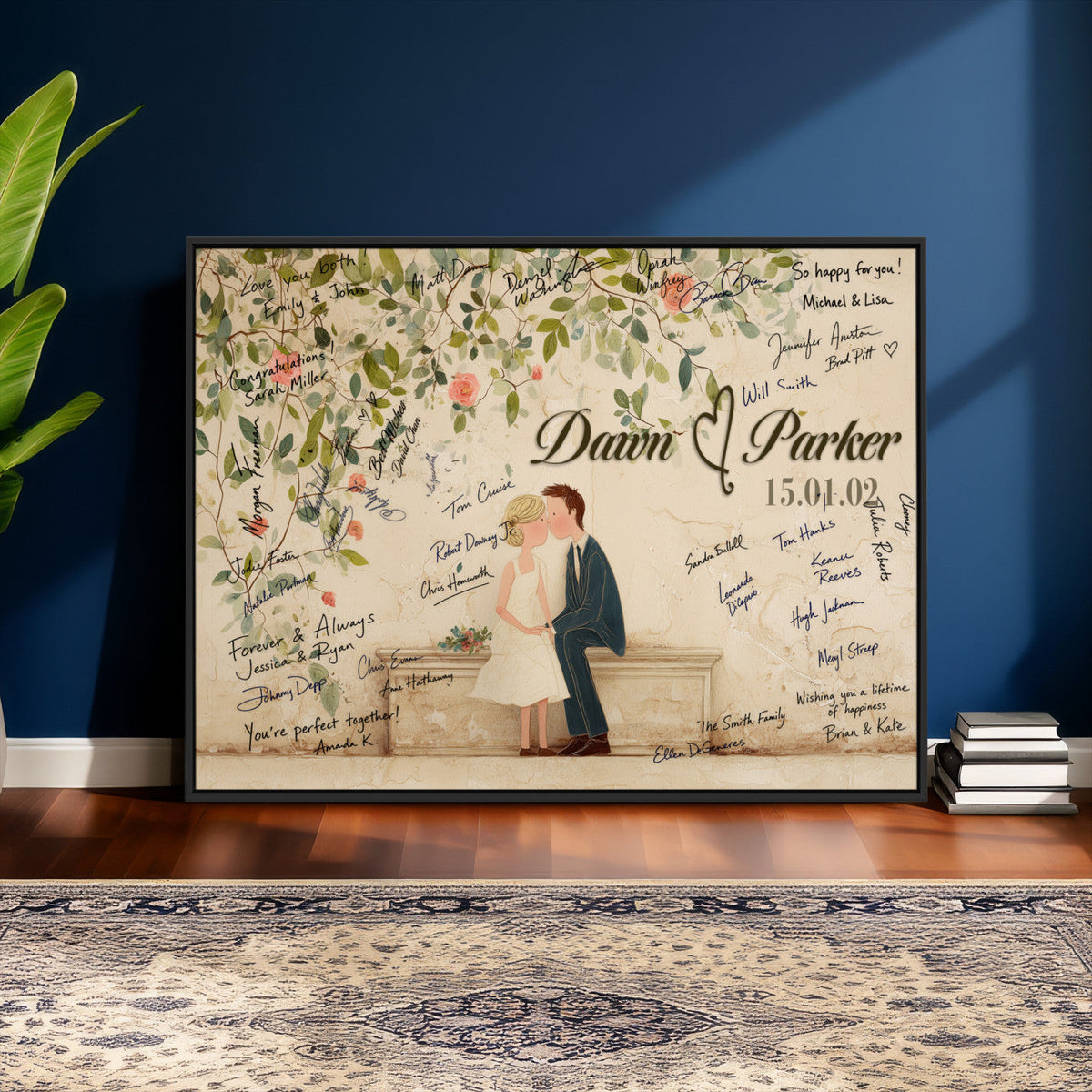 Wedding Guest Book Alternative Wall Art Canvas Print, Personalized, photo 21 of 25
