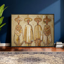 Mexican Folk Art Canvas Wall Art, Charro Poncho Sombrero Painting Print, Neutral Beige Boho Decor, Southwestern Impasto Style, Living Room Art by MyGreatCanvas | Canvas Wall Art Prints | Photo Prints & Wall Decor
