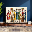 African Folk Art Canvas Wall Art, Colorful African Women Village Painting Print, Tribal Ethnic Home Decor, Vibrant African Art, Living Room by MyGreatCanvas | Canvas Wall Art Prints | Photo Prints & Wall Decor