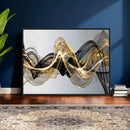 Black and Gold Abstract Wall Art, Modern Wave Canvas Print, Elegant Flowing Smoke Art, Luxury Living Room Decor by MyGreatCanvas | Canvas Wall Art Prints | Photo Prints & Wall Decor