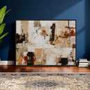 Blue Teal Abstract Canvas Wall Art, Modern Textured Painting Print, Navy Orange White Contemporary Art, Neutral Living Room Decor, Office Art by MyGreatCanvas | Canvas Wall Art Prints | Photo Prints & Wall Decor