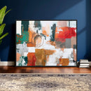 Blue Teal Abstract Canvas Wall Art, Modern Textured Painting Print, Navy Orange White Contemporary Art, Neutral Living Room Decor, Office Art by MyGreatCanvas | Canvas Wall Art Prints | Photo Prints & Wall Decor