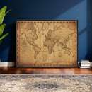 Personalized Push Pin World Map, Vintage Travel Map Canvas, Custom Names Anniversary Gift, Places Visited Pin Board, Couples Adventure Art