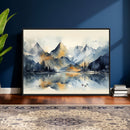Lake Abstract Mountain Wall Art Canvas Print