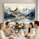 Lake Abstract Mountain Wall Art Canvas Print