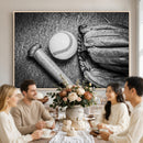 Vintage Baseball Glove and Bat Sports Wall Art Canvas,
