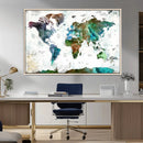 Modern Watercolor World Map Canvas Wall Art – Framed by MyGreatCanvas | Canvas Wall Art Prints | Photo Prints & Wall Decor