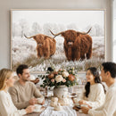 Longhorn Cattle Wall Art Canvas Print, Framed Farmhouse