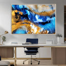 Blue Orange Marble Fluid Effect Canvas Wall Art Print by MyGreatCanvas | Canvas Wall Art Prints | Photo Prints & Wall Decor