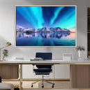 Northern Lights above Mountain Wall Art, Northern Lights