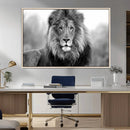 Black and White Lion Canvas Wall Art – Animal Print Artwork
