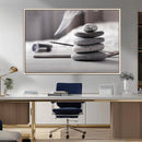 Burning Incense and Zen Stones Buddhism Wall Art, Zen Stones