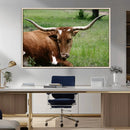Longhorn Steer Canvas Wall Art – Rustic Nature Triptych
