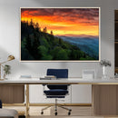Forest Landscape Wall Art Sunset Canvas, Forest Sunset