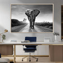 Black and White Elephant Wall Art Canvas Print