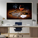 Whiskey Cigar Wall Art Canvas Print Kitchen Wall
