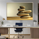 Fluvial Zen Stones Canvas Wall Art Print