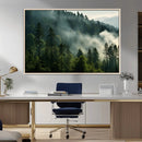 Misty Forest Wall Art Premium Canvas Print a Foggy and