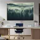 Misty Forest Wall Art Premium Canvas Print a Foggy and