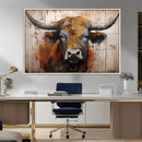 Scottish Highland Cow Cattle Art Print on Wood Style by MyGreatCanvas | Canvas Wall Art Prints | Photo Prints & Wall Decor