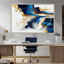 Gold Marble Art - Abstract Geode Gold And Blue Marble Shape