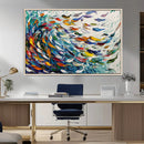 Modern Abstract Fish Shoal Wall Art Canvas Print, Colorful by MyGreatCanvas | Canvas Wall Art Prints | Photo Prints & Wall Decor