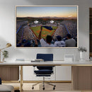 Dodger Stadium Sunset Game Triple Canvas Wall Art - Los