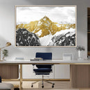 Gold Abstract Mountains Wall Art Print on Canvas, Nature