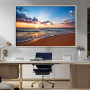 Golden Hour Beach Sunset Wall Art | Canvas Print | Ready to