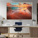 Sunset Beach Wall Art | Ocean Canvas Print | Coastal Wall