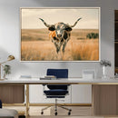 Texas Cow Longhorn Wall Art Canvas Print for Farm House Wall
