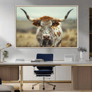 Texas Cow Longhorn Wall Art Canvas Print for Farm House Wall