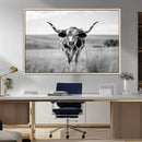 Texas Cow Longhorn Wall Art Canvas Print for Farm House Wall